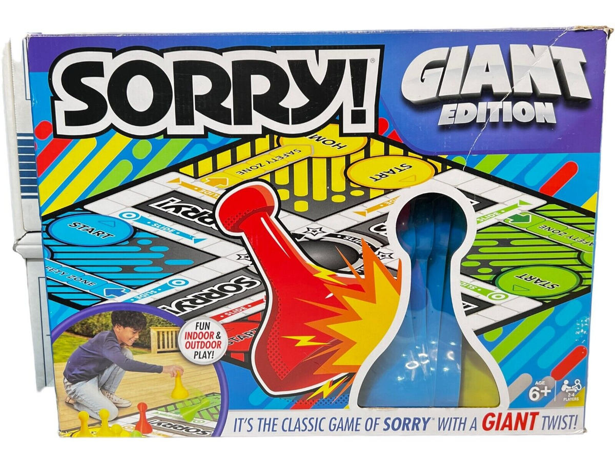 Hasbro Gaming Sorry Giant Edition Board Game Indoor Outdoor to