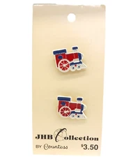 JHB collection Train Engine Baby Buttons 5/8" Countess Shank set Toddler Vintage