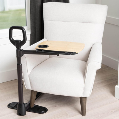 Able Life Tray Table-Adjustable Bamboo Swivel-TV/Laptop Desk-Stand Assist Handle