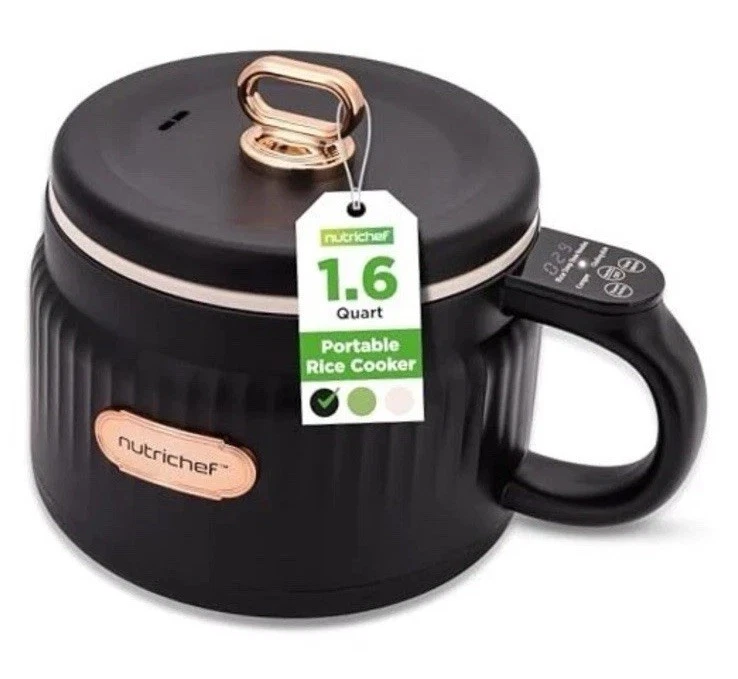 1.6 QT Portable Electric Rice Cooker & Lunch Maker | Multi-Functional & Non-Stic