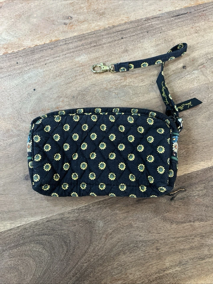 Vera Bradley Wallet Womens Quilted Black Sunflower Wristlet Vintage - Image 2 of 4