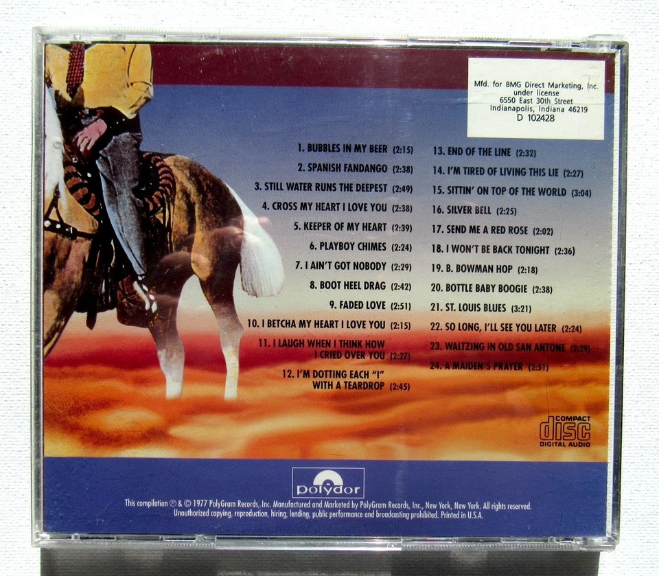 Bob Wills - 24 Greatest Hits 1977 PolyGram Records CD Very Good Condition - Image 3 of 3