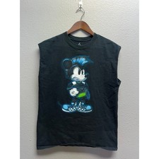Youth Disney Mickey Mouse Shirt Tank Sleeveless Tee Punk Mick Kids Xl