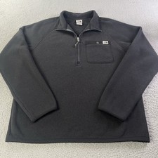 The North Face Gordon Lyons 1/4 Zip Pullover Men Large Black Gray Fleece Outdoor