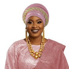 Lady Gele Wedding Party Hat Women African Nigerian Turban Head Wraps Headtie Cap