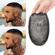 Short Buzz Cut Toupee for Men Human Hair Replacement System Thin Skin PU Wig Man