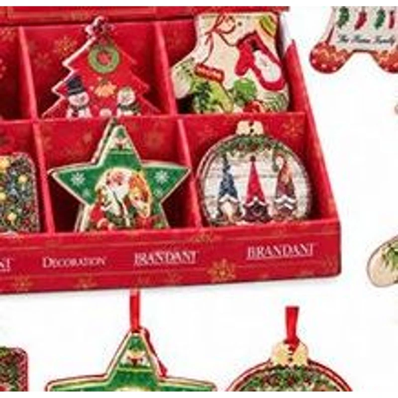 Sottobicchiere Natale Christmas Ceramica Sughero BRANDANI Mini Decori Assortiti, fotografia 8 di 9