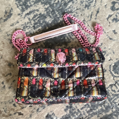Kurt Geiger Women s Multicolor Sequin Crossbody Bag Pink Chain Strap Magnetic