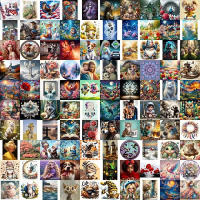 ~8pcs~ Mystery Random Diamond Paintings 20x20 ~Full Drill Round Diamonds DIY!