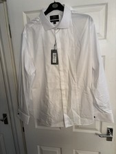 3XL Men  s M S Double Cuff White Dress Shirt BNWT See Pics/description