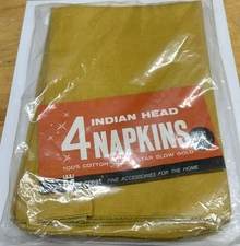 4 Mar-Crest Indian Head X-Large Star Glow Gold Napkins NOS
