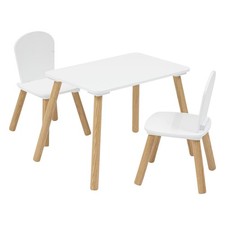 Table Enfant & 2 Chaises "Alex" 58cm Blanc