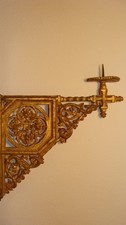 Alter Gotik Kirche Kerzenleuchter Wandleuchter Eisen vergoldet 19. Jh oder älter