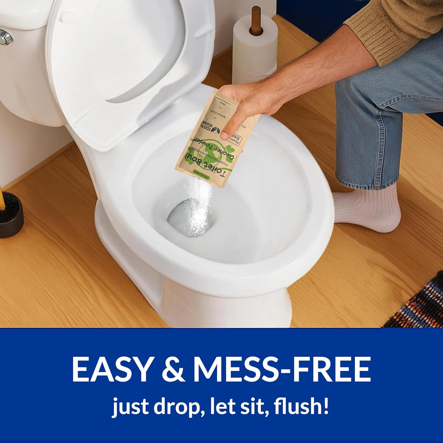 Heavy Duty Toilet Bowl Cleaner Powder - Cleans Hard Water Rings, Calcium Buildup