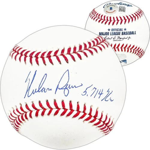 Nolan Ryan Autographed Signed MLB Baseball Texas Rangers "5714 K's" Beckett