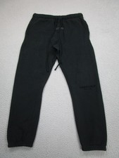 Essentials Fear Of God Pants Mens L Black Fleece Sweatpants Joggers Logo Cuffed