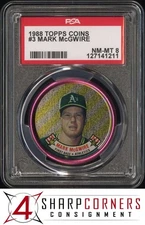 1988 TOPPS COINS #3 MARK McGWIRE ATHLETICS POP 4 PSA 8