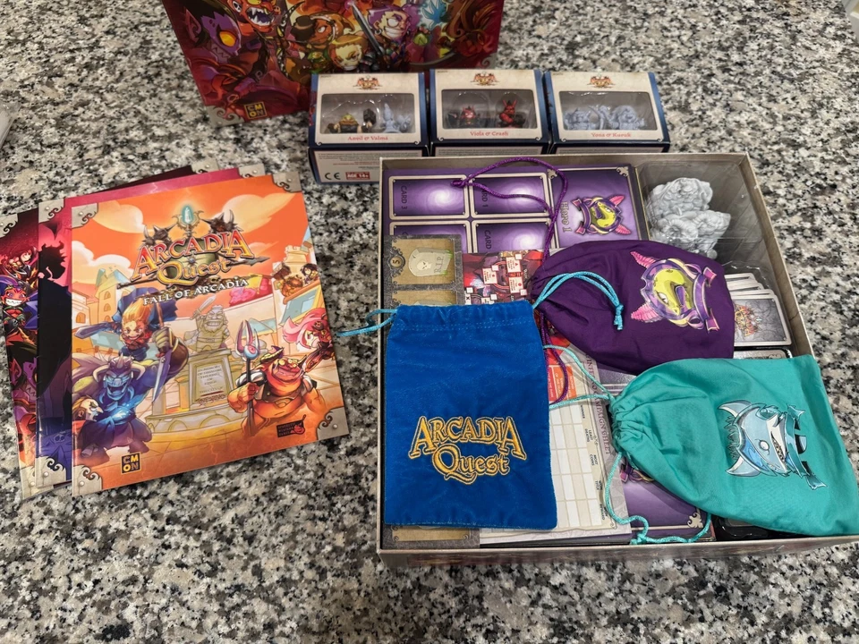 Pintado a mano Arcadia Quest Inferno Kickstarter con Hell of a Box + ¡Expansiones! Foto 3 de 4