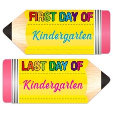 First Day of School Board Sign - Double Sided Pencil First and Last Day of Pr...
