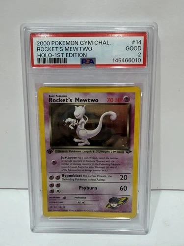 Pokémon Rocket's Mewtwo Holo Rare Gym Challenge 14/132 2000 PSA 2