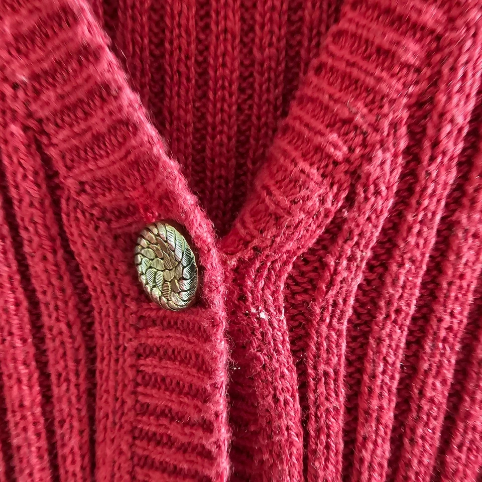 Sag Harbor винтажный красный вязаный жилет кабель трикотажа V шеи без рукавов верхний большой - Изображение 3 из 4