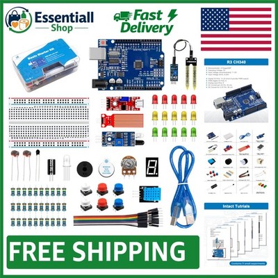 All-in-One Basic Starter Kit: R3 CH340 & 400 Tie-Points for Electronics Projects