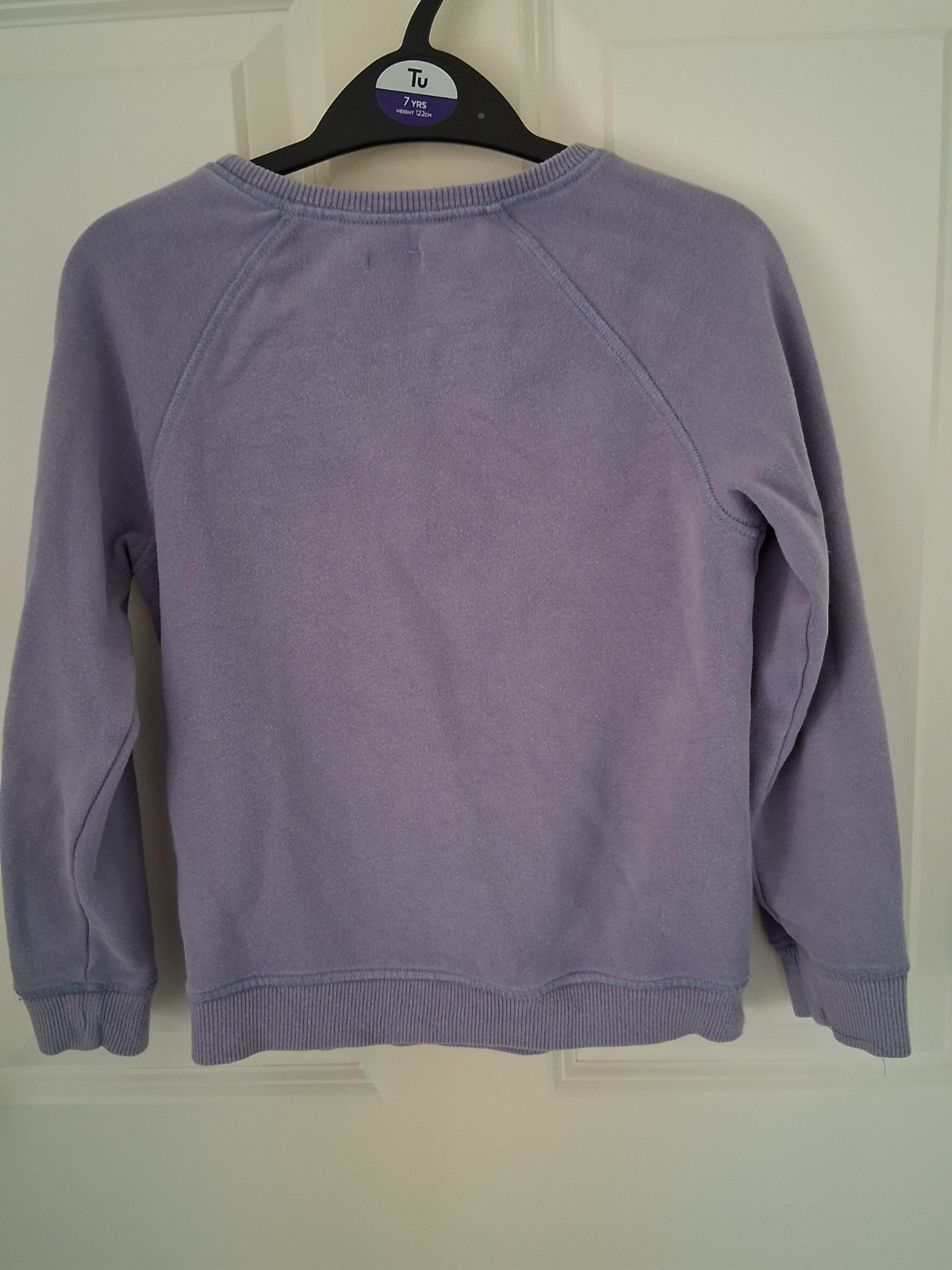 NEXT Girls Mauve Sweatshirt with Sequin Rainbow Age 7 Years image 3