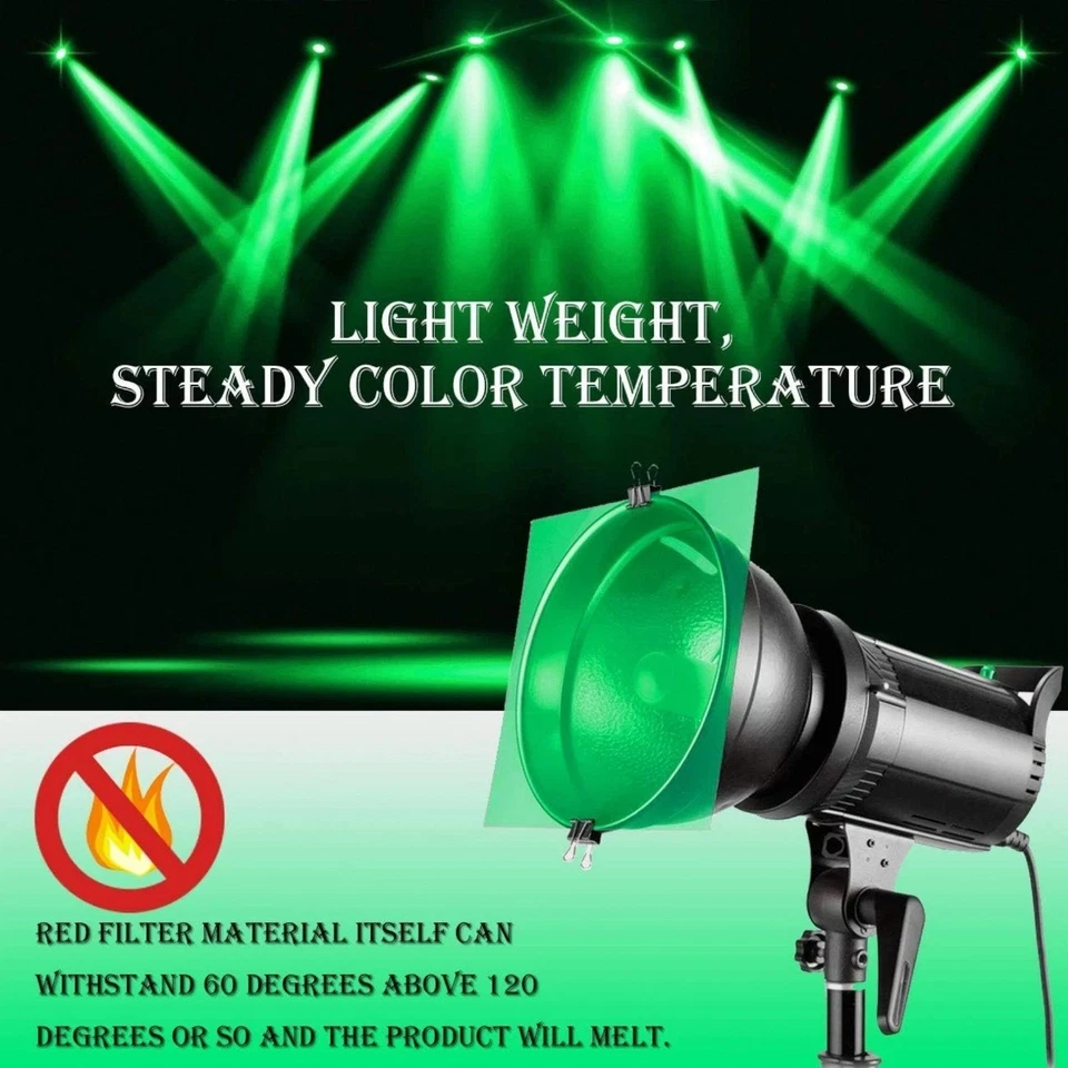 14 Pack 7 Color Correction Light Gel Filter Sheet Colored Overlays Transparency - Image 4 of 4
