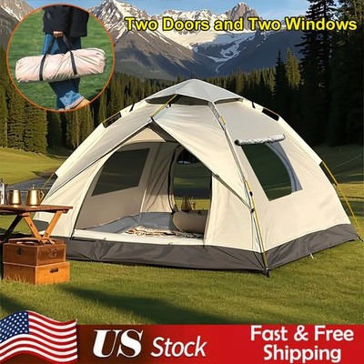 3-4 Person Pop Up Tents Waterproof Windproof Instant Tent for Camping Hiking NEW