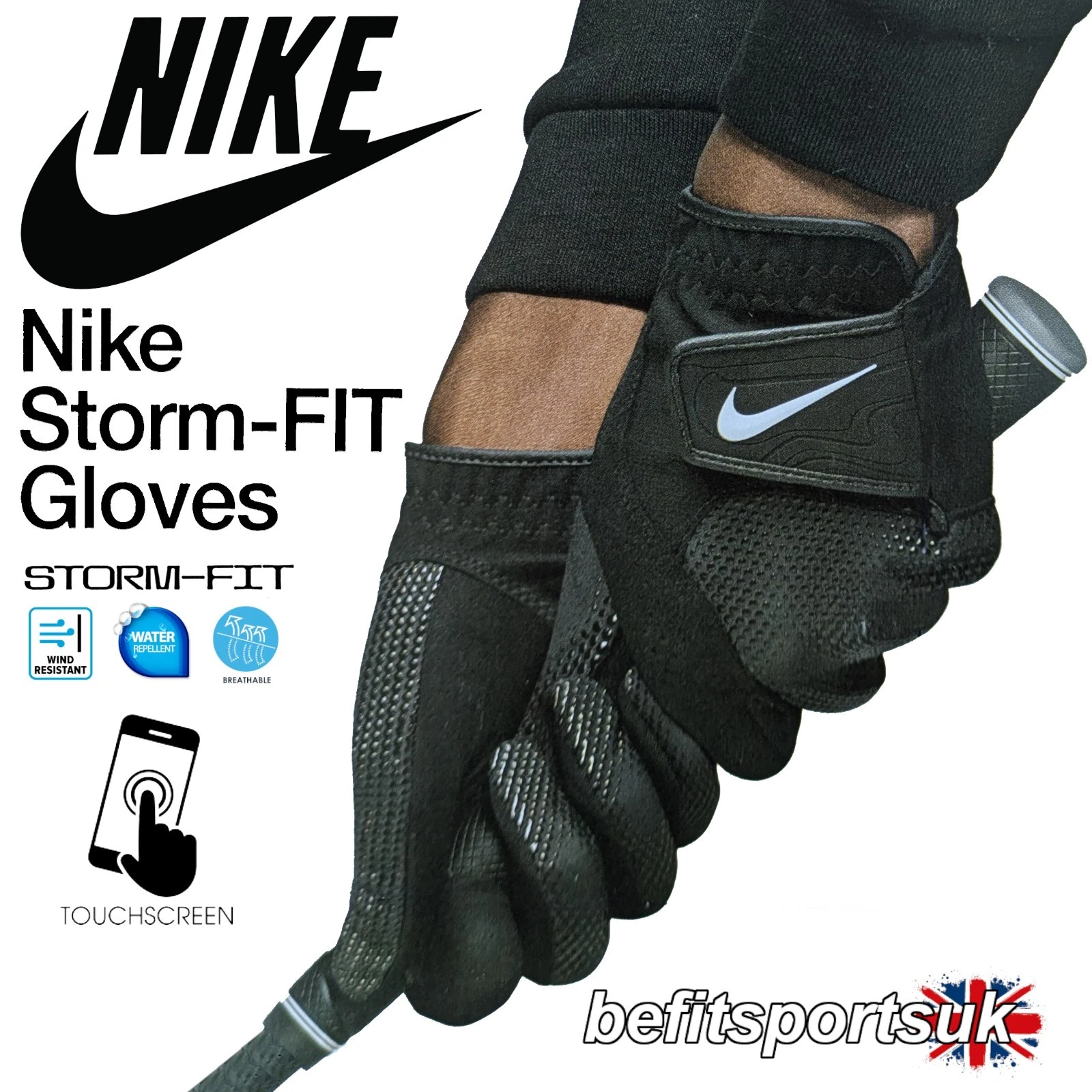 NIKE GOLF GLOVES MENS WINTER STORM FIT WATER RESISTANT TOUCH SCREEN BREATHABLE
Opens in a new window