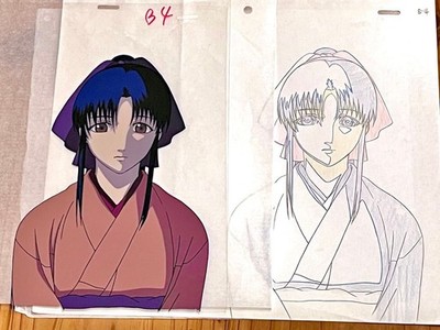 Rurouni Kenshin Samurai X Anime Cel Genga Kaoru Kamiya Studio DEEN Set Vintage