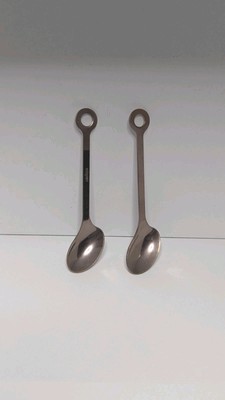 Set Of Two (2) LavAzza 18/10 Premium Colored Espresso Spoon Made In Italy Abert
