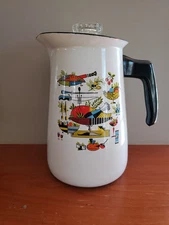 VTG Berggren Enamelware Coffee Pot 1960's Mid Century Modern