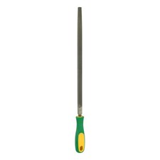 12" Square Bastard Cut File Bastard File with Plastic Handle, Grey/Yellow-Green