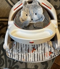 Fisher Price Baby Sit Me Up Floor Seat Snack Tray Peek-a-Boo Fox Portable