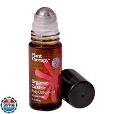 Plant Therapy Organic Castor Oil Roll On 30 mL (1 oz) Convenient Mess-Free Bo