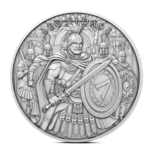 1 oz Legendary Warriors: Leonidas Silver Round (BU)