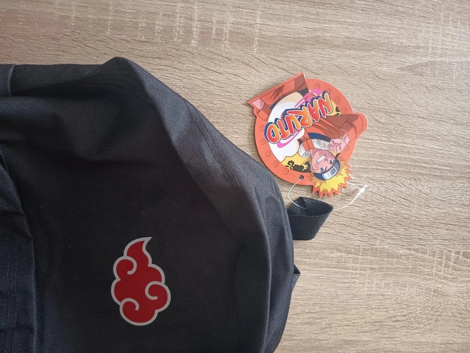 Naruto sac à dos Akatsuki noir/rouge logo nuage, polyester, poches, zip - Photo 2/4