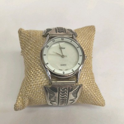 Men's Stretch Watch Sterling Silver Native American Made *Needs Battery