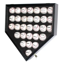 DisplayGifts Baseball Display Case Frame Shadow Box Wall Cabinet Holder to Ho...