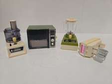 Lote 4 Electrodomésticos de Cocina Tomy Galoob Licuadora Microondas 3/4 De Colección Cuerda Casa de Muñecas