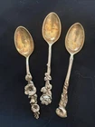 Lot of 3 Reed & Barton Harlequin Floral Sterling Silver Demitasse Spoons
