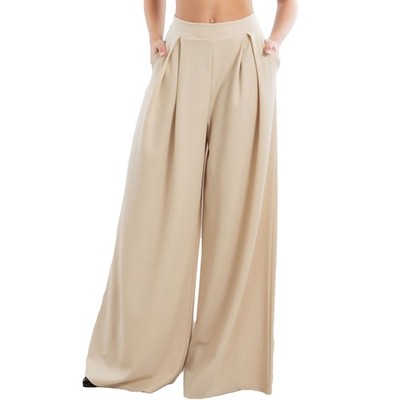 Damen Hose Palazzo Pinces Elegant Weite Weite Mit Taschen TOOCOOL MS-6934
