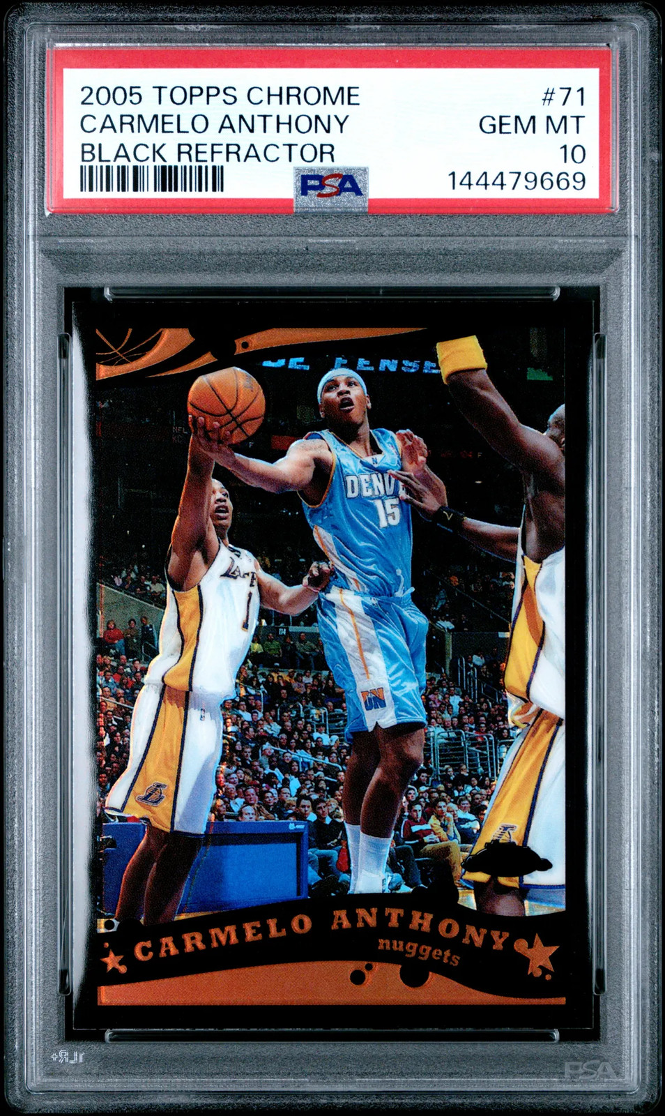 2005 Topps Chrome Carmelo Anthony #71 PSA 10 Black Refractor /399 New Cert Rare