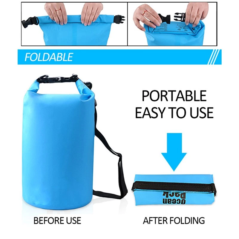 Outdoor Reise Kajak Wandern Dry Bag Roll Wasserdichte Packsack Ocean Rucksäcke - Bild 4 von 4