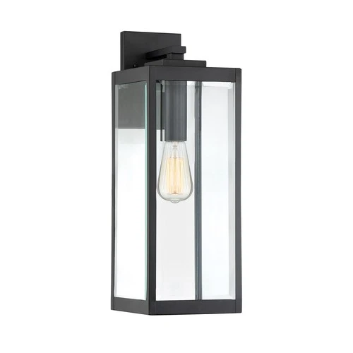 Westover 1-Light Outdoor Wall Lantern in Earth Black - Picture 1 of 7