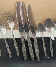 Vintage Oneida Flatware Replacement Pieces 13 Fork Knife Spoon Floral HTF Flower