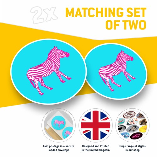 2 x Vinyl Stickers 20cm - Blue Pink Zebra Pattern Cool Gift #3838 - 第 2/9 張圖片