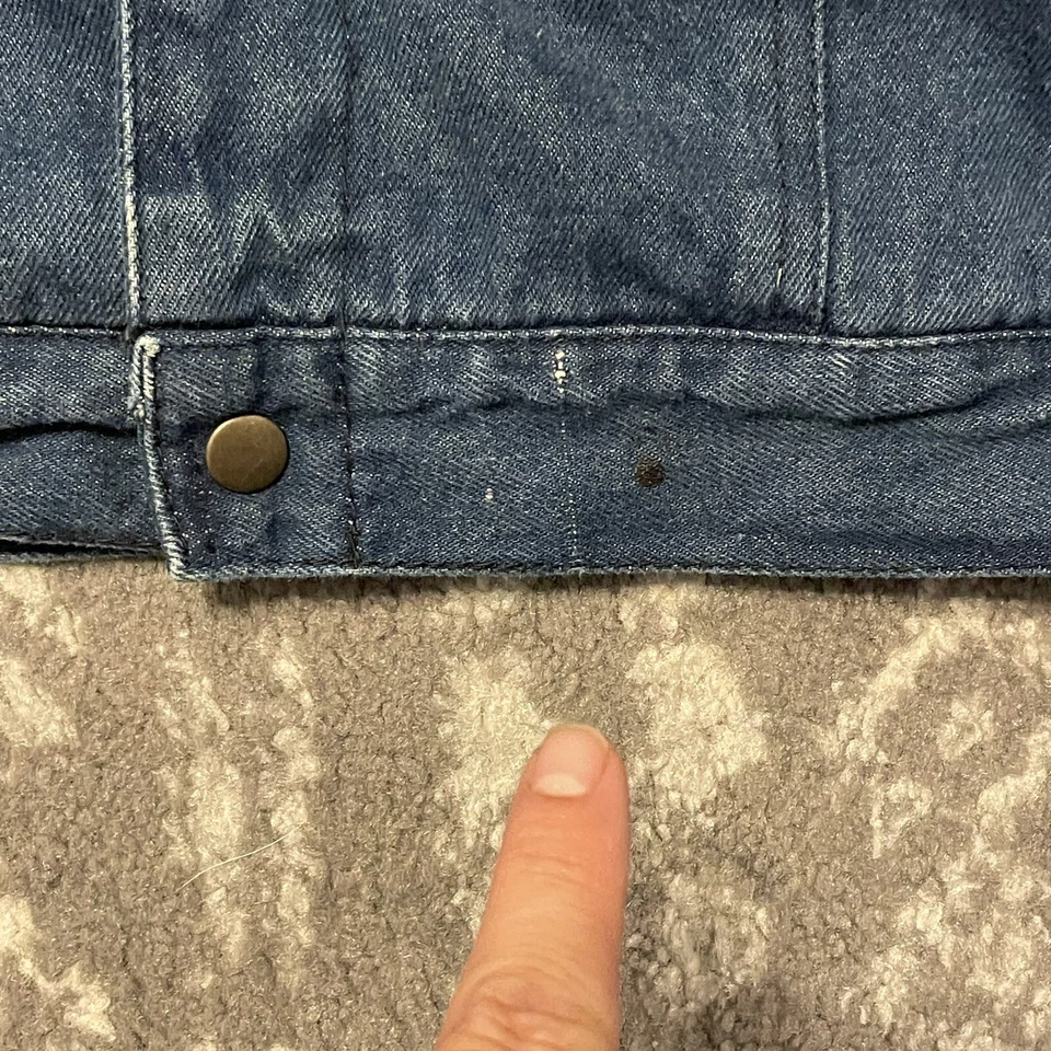 Xelement Motorcycle Vest Mens M Blue Denim Snap Moose Riders Biker Distressed - Image 4 of 4