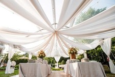 10 ft x 21 ft Ceiling Draping Sheer Voile Chiffon Ceiling Drape Panel Wedding